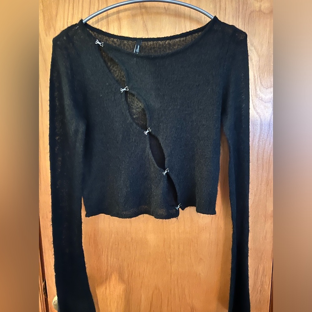 As You Extra Long Sleeve Peek-A-Boo Sweater Size 6